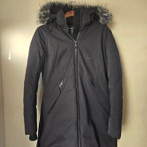PAJAR Canada -22 degree Winter Coat Womens L Black Goose Down with Faux Fur Hood